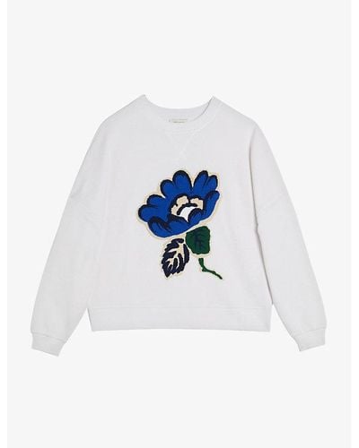 Ted Baker Karlaih Boucle-flower Cotton Sweatshirt - White