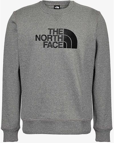The North Face Drew Peak Brand-embroidered Cotton-blend Sweatshirt - Grey