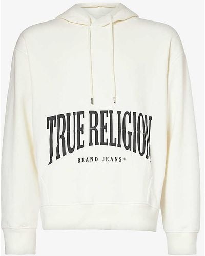 True Religion Arch Relaxed-fit Cotton-blend Hoody Xx - White
