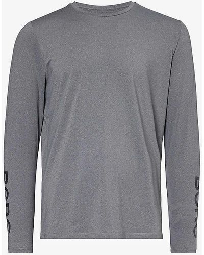 Björn Borg Brand-print Crewneck Stretch Recycled-polyester T-shirt - Grey