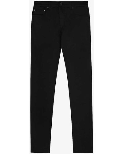 Reiss Jet Slim-fit Tapered-leg Stretch-cotton Jeans - Black