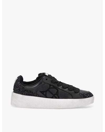 Naked Wolfe Ram Chunky-sole Leather Low-top Sneakers - Black