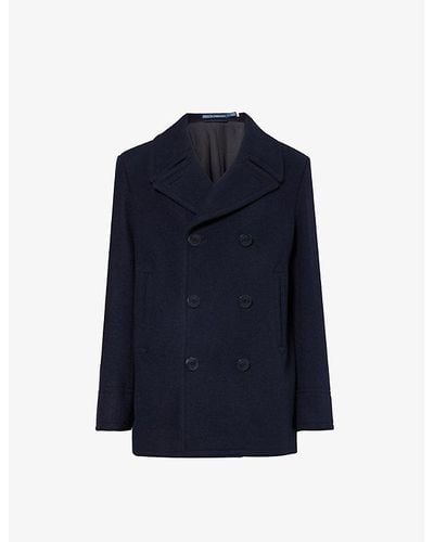 Polo Ralph Lauren Vy Single-breasted Notched-lapel Wool-blend Coat - Blue