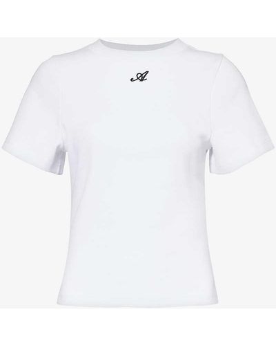 Axel Arigato Script Logo-print Stretch-cotton T-shirt - White