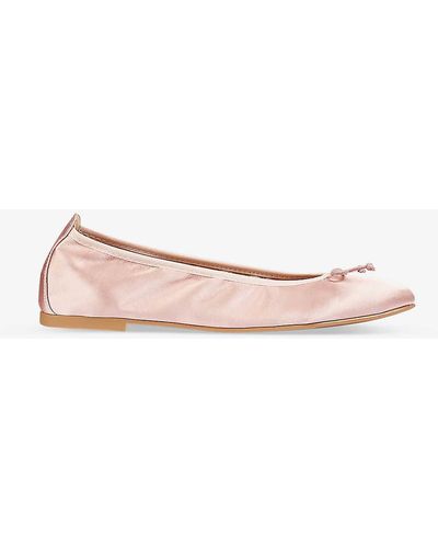 LK Bennett Trilly Satin Ballet Court Shoes - Pink