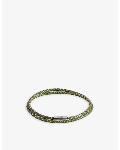 Ted Baker Ppound Woven Leather Bracelet - White