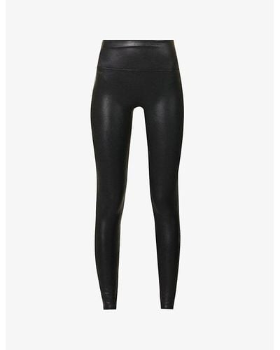 Spanx High-rise Faux-leather leggings - Black