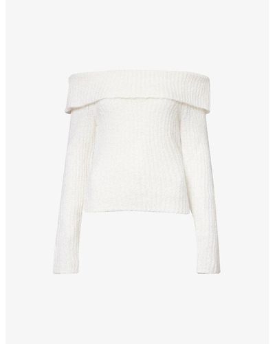 Reformation Oberon Straight-neck Alpaca-blend Sweater - White