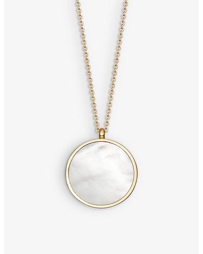 Astley Clarke Stilla 18ct Yellow Gold-plated Vermeil Sterling-silver And Mother Of Pearl Locket-pendant Necklace - Metallic