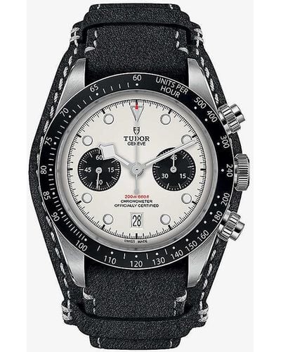 Tudor M79360n-0006 Black Bay Chrono Stainless-steel And Leather Automatic Watch