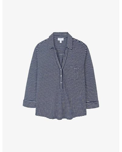 The White Company Vy Stripe-pattern Linen Shirt - Blue