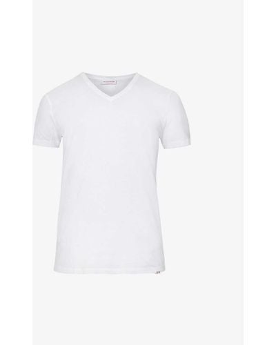 Orlebar Brown Ob-v V-neck Cotton-jersey T-shirt - White