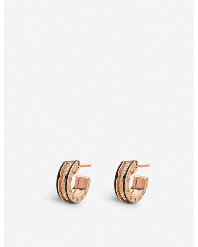 BVLGARI B.zero1 18ct Rose-gold And Ceramic Hoop Earrings - Multicolour