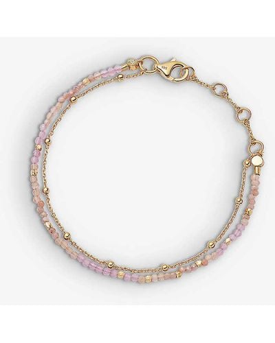 Astley Clarke Biography Pink Chalcedony And Rhodochrosite 18ct Gold-vermeil Bracelet - White