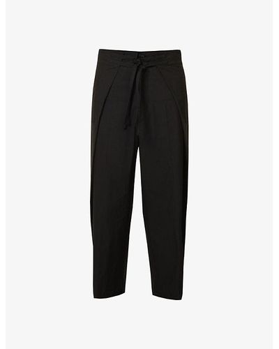 Craig Green Wrap-around Paneled Straight-leg Relaxed-fit Cotton Trouser - Black