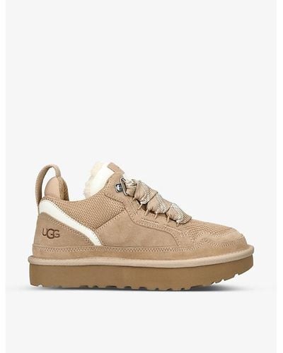 UGG Lowmel Suede And Mesh Low-top Sneakers - Natural