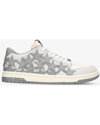 Amiri Stars Brand-embossed Leather Low-top Trainers - White