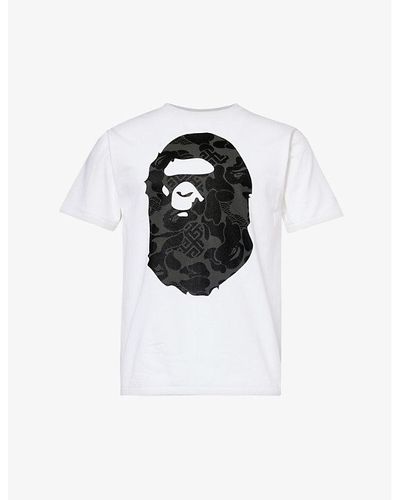 A Bathing Ape Asia Camo Brand-print Cotton-jersey T-shirt - Black