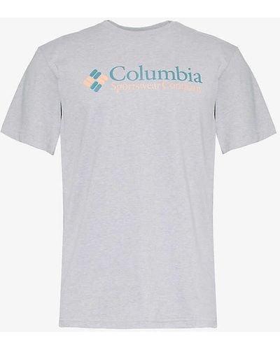Columbia Basic Logo-print Short-sleeve Organic-cotton T-shirt Xx - White