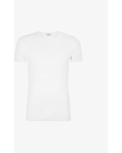 Zimmerli of Switzerland Crew-neck Cotton T-shirt - White