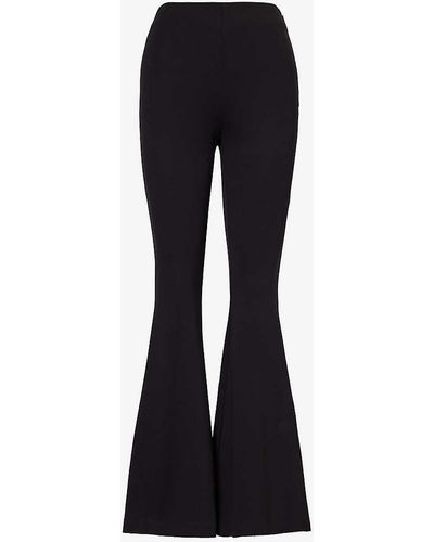 Reformation Jolie Straight-leg High-rise Stretch-woven Trousers - Black