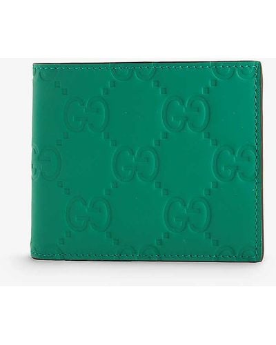 Gucci gg Logo-debossed Leather Wallet - Green