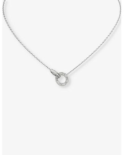 Cartier Love 18ct White-gold And 0.30ct Diamond Necklace - Metallic