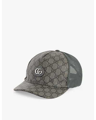 Gucci Monogram-pattern Cotton-blend Baseball Cap - Gray