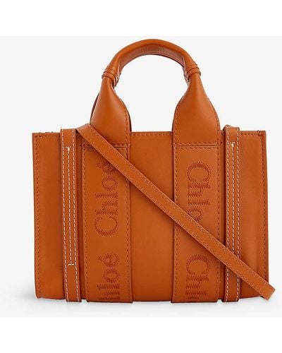 Chloé Woody Mini Leather Cross-body Bag - Brown