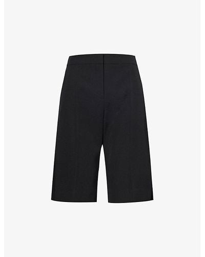 Givenchy Straight-leg Mid-rise Wool Shorts - Blue