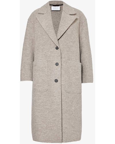Harris Wharf London Greatcoat Single-breasted Virgin-wool Coat - White