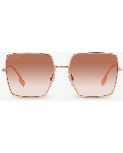 Burberry Be3133 Daphne Square-frame Metal Sunglasses - Pink