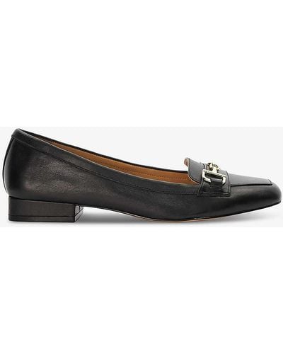 Dune Gracie Square-toe Leather Loafers - Black