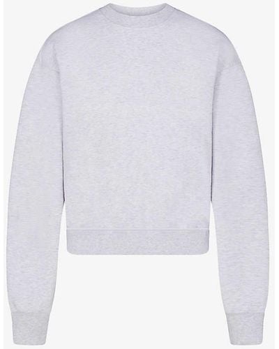 Skims Round-neck Cotton-blend Sweatshirt X - White