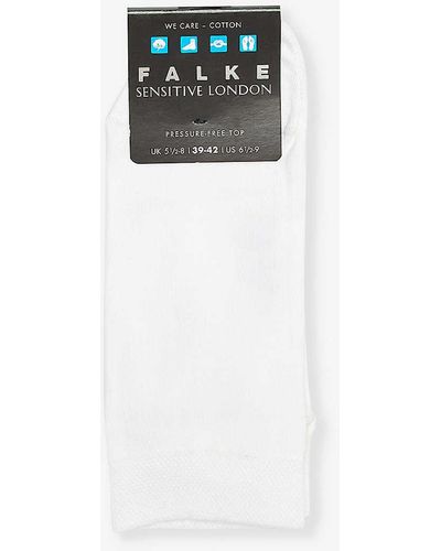 FALKE Sensitive London Logo-print Cotton-blend Knitted Socks - White
