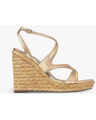 Jimmy Choo Ayla 110 Contrast-sole Leather Heeled Sandals - Natural