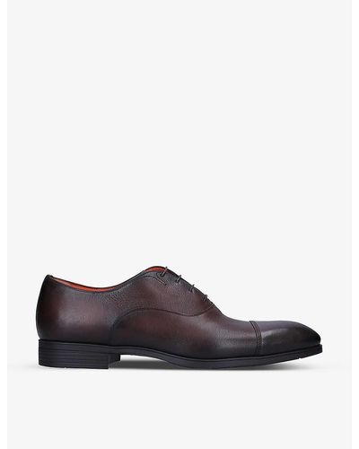 Santoni Simon Leather Oxford Shoes - Brown