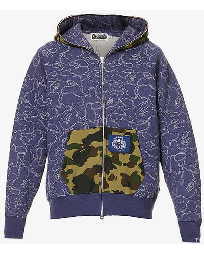 Bape Shark Camo Full Zip available in Blue, Red, and Green. Visit