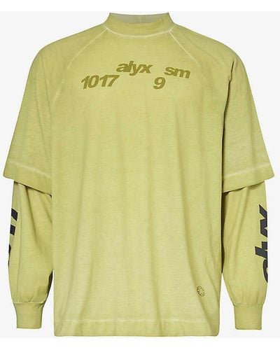 1017 ALYX 9SM Graphic-print Double-layer Cotton-blend T-shirt - Green