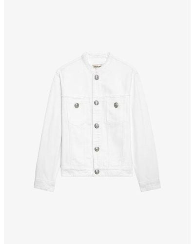 Zadig & Voltaire Kaely Raw-edge Relaxed-fit Denim Jacket - White