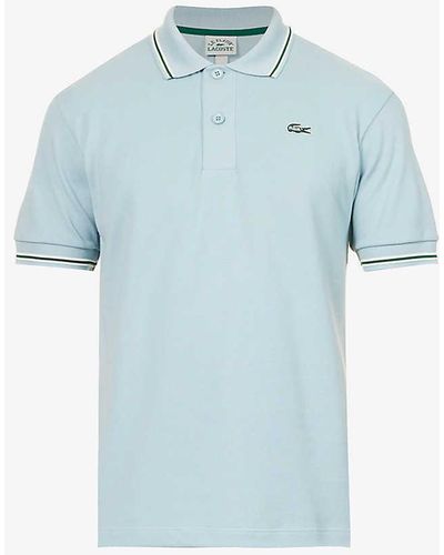 Lacoste Le Fleur* X Brand-patch Regular-fit Cotton-piqué Polo Shirt - Blue