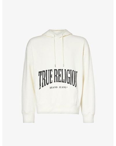 True Religion Arch Relaxed-fit Cotton-blend Hoody Xx - White