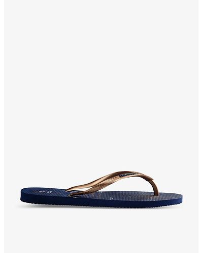 Havaianas Slim Nautical Metallic Rubber Flip-flops - Blue