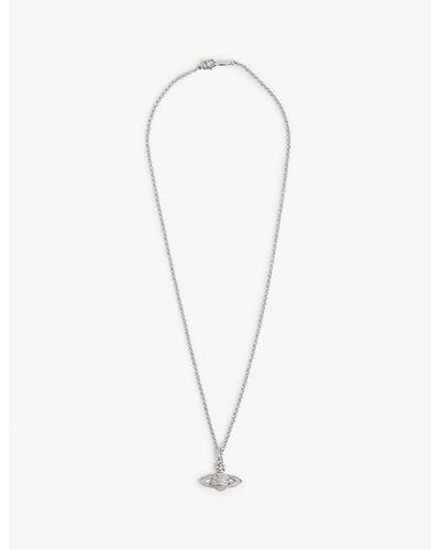 Vivienne Westwood Bas Relief Orb Mini Silver-tone Brass Necklace - White