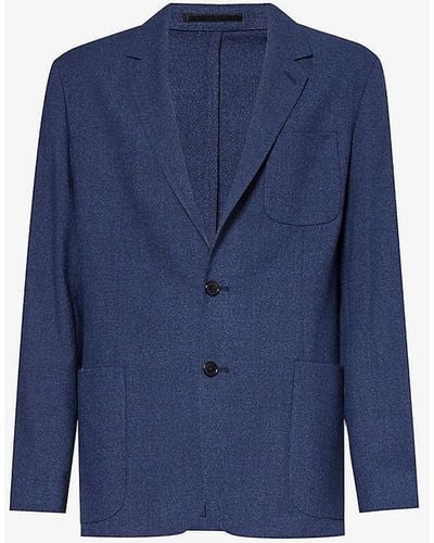 Paul Smith Single-breasted Notched-lapel Regular-fit Wool Blazer - Blue