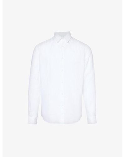 Sunspel Curved-hem Regular-fit Linen Shirt X - White