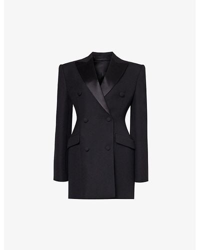Wardrobe NYC Double-breasted Peak-lapel Wool Blazer - Black