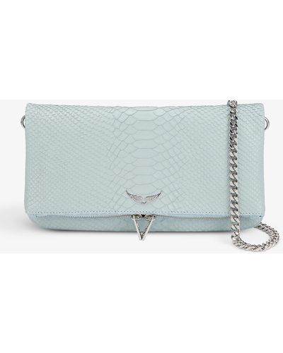 Zadig & Voltaire Rock Savage Leather Clutch Bag - Blue