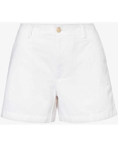 Polo Ralph Lauren Logo-embroidered Straight-leg Cotton-twill Shorts - White