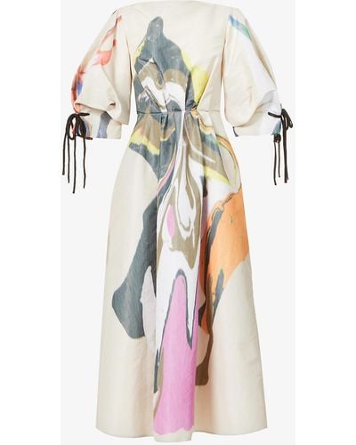 ROKSANDA Pheodora Printed Woven Midi Dress - Multicolour